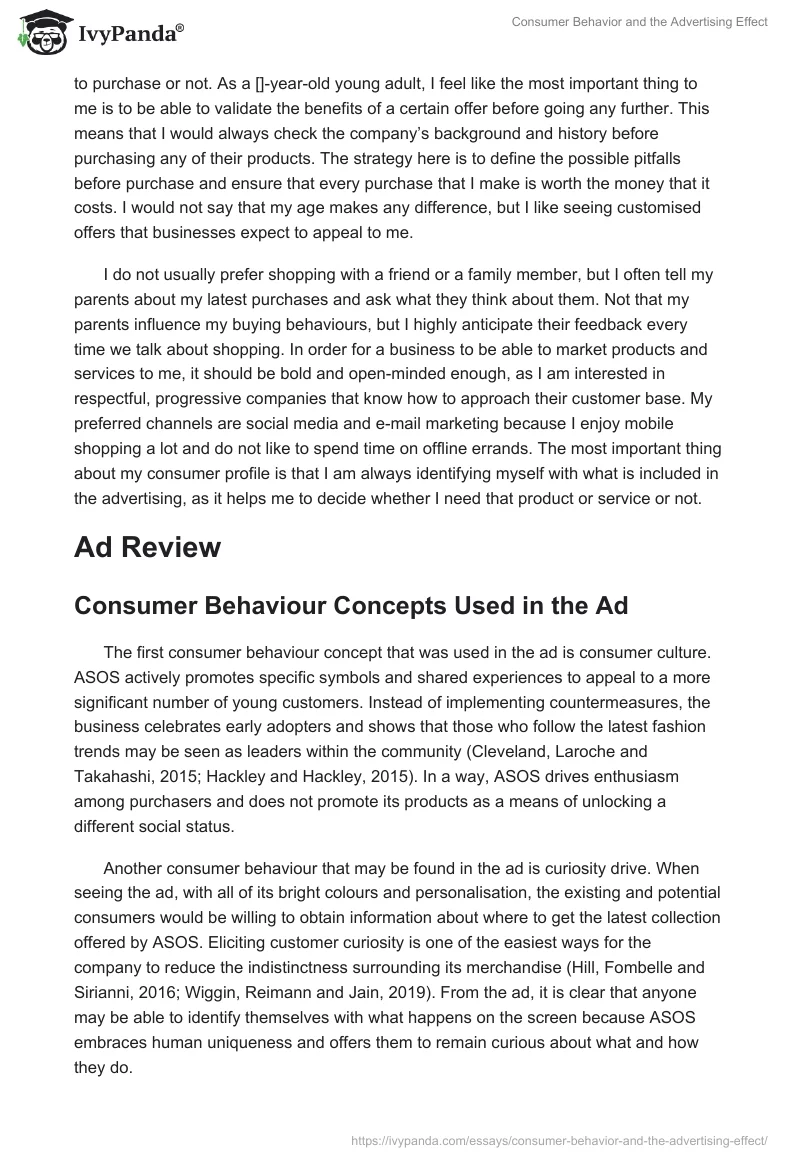 Consumer Behavior and the Advertising Effect. Page 3