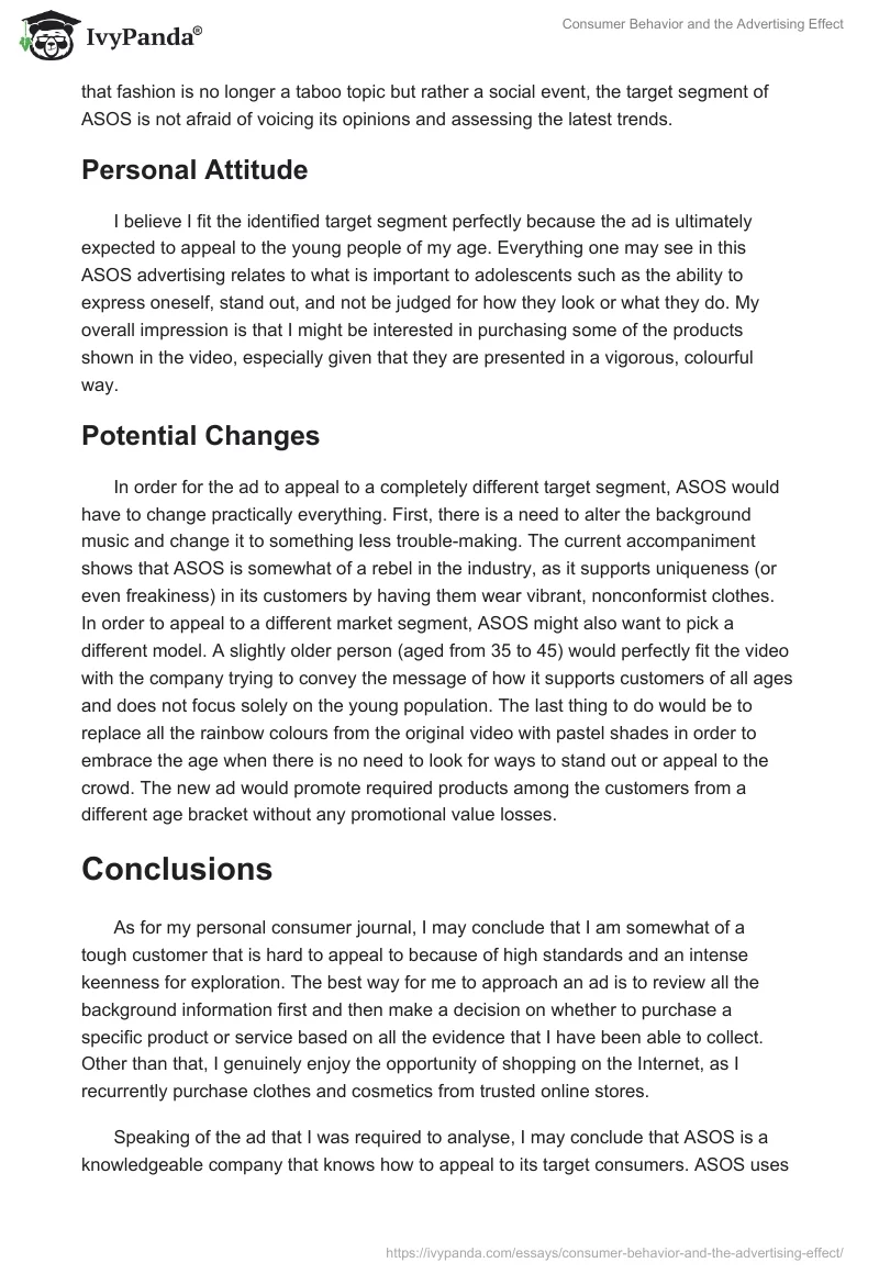 Consumer Behavior and the Advertising Effect. Page 5