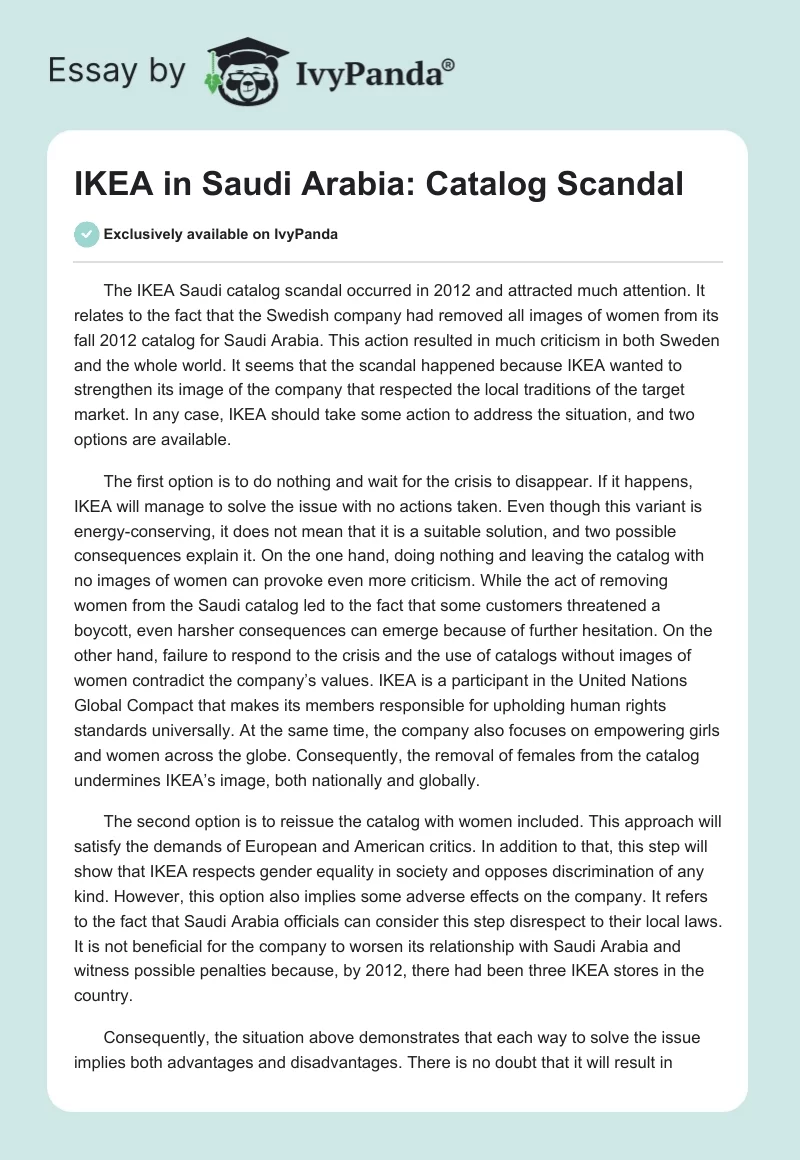 IKEA in Saudi Arabia: Catalog Scandal. Page 1