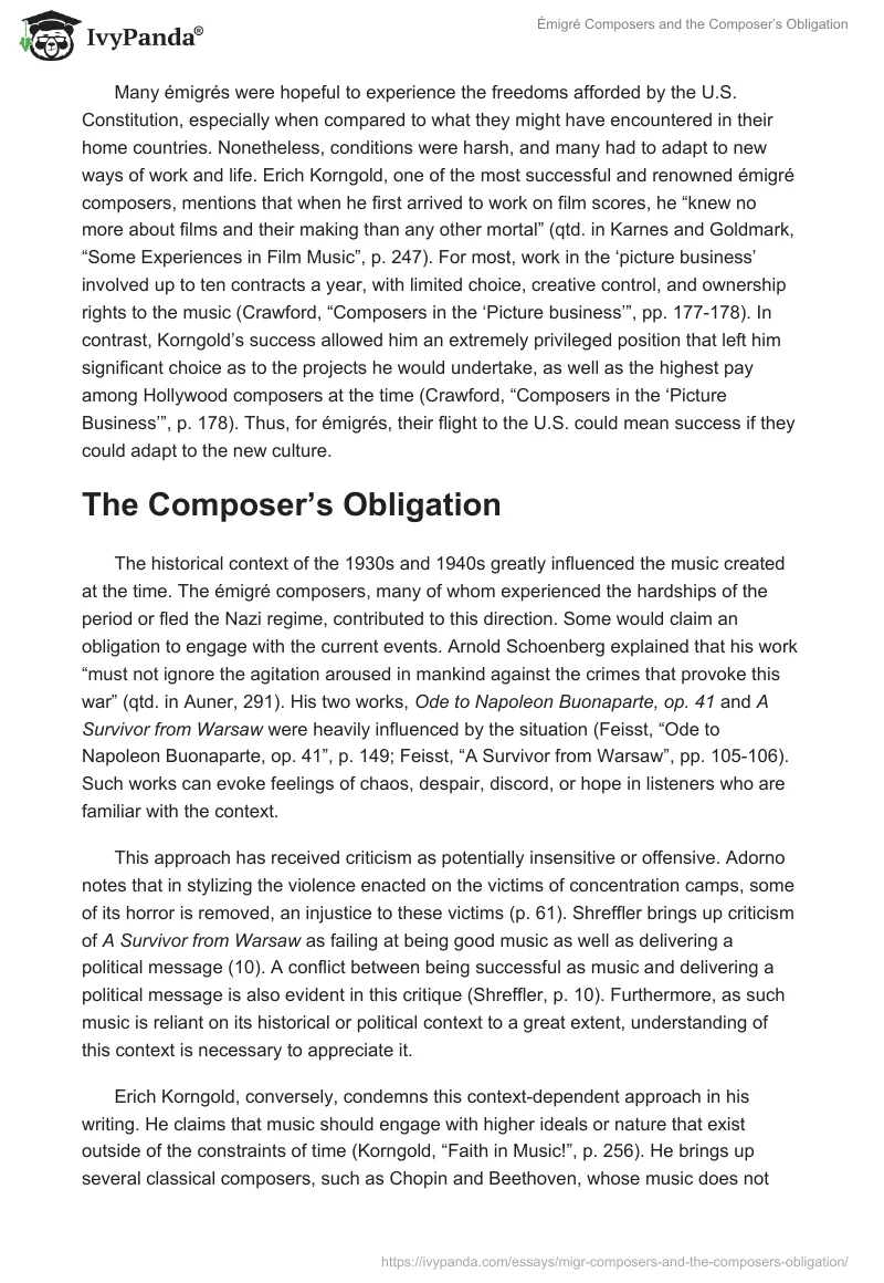 Émigré Composers and the Composer’s Obligation. Page 2