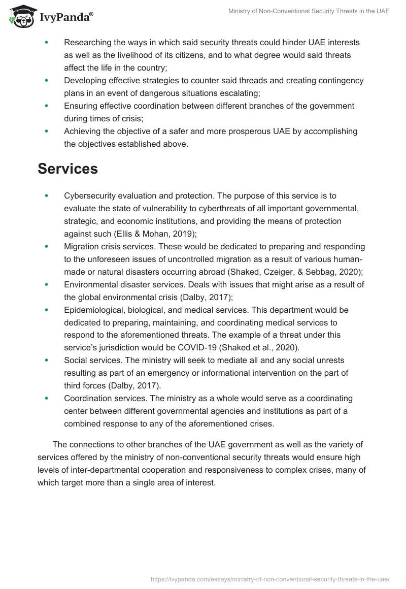 Ministry of Non-Conventional Security Threats in the UAE. Page 2