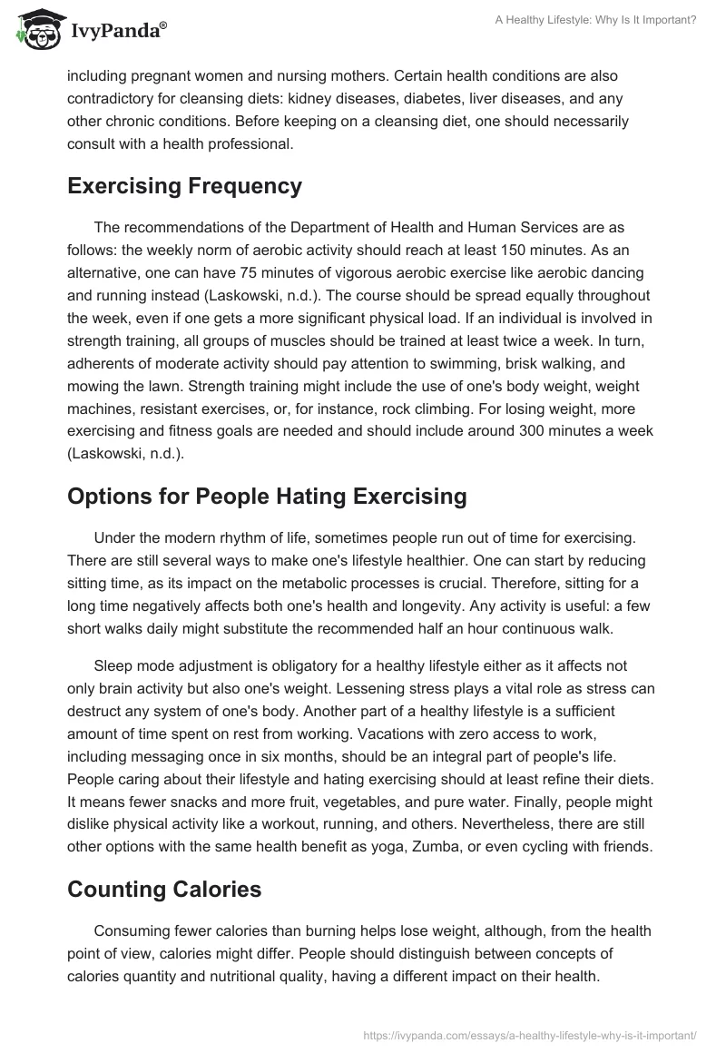 A Healthy Lifestyle: Why Is It Important?. Page 4