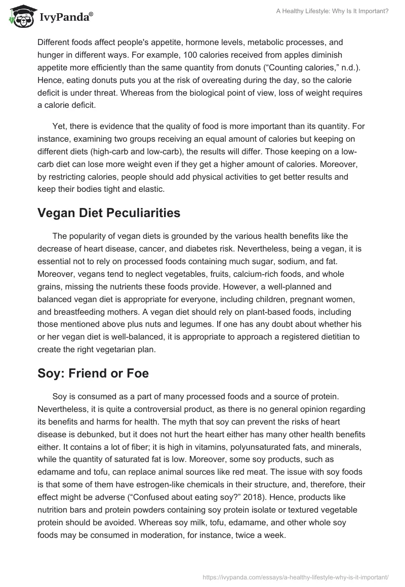 A Healthy Lifestyle: Why Is It Important?. Page 5