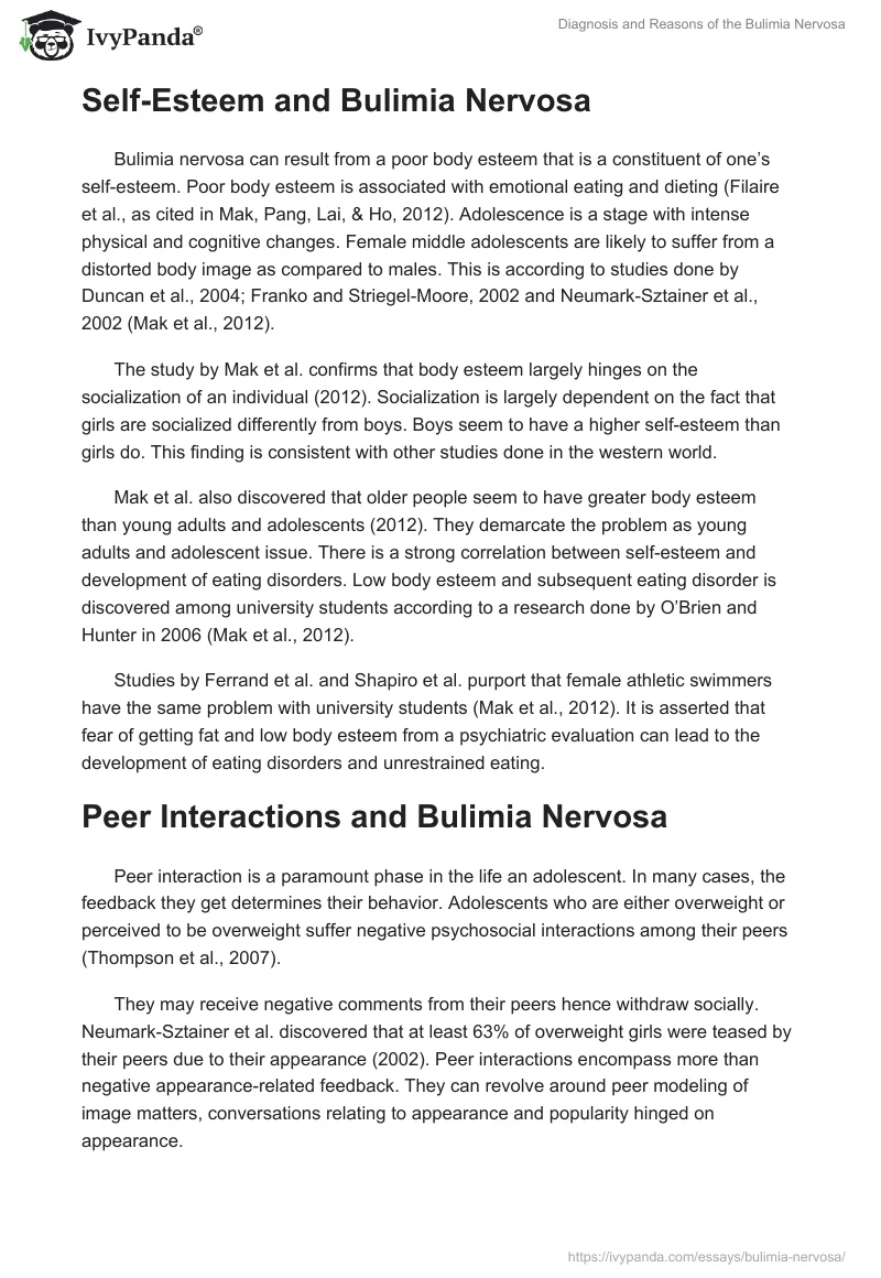 Diagnosis and Reasons of the Bulimia Nervosa. Page 2
