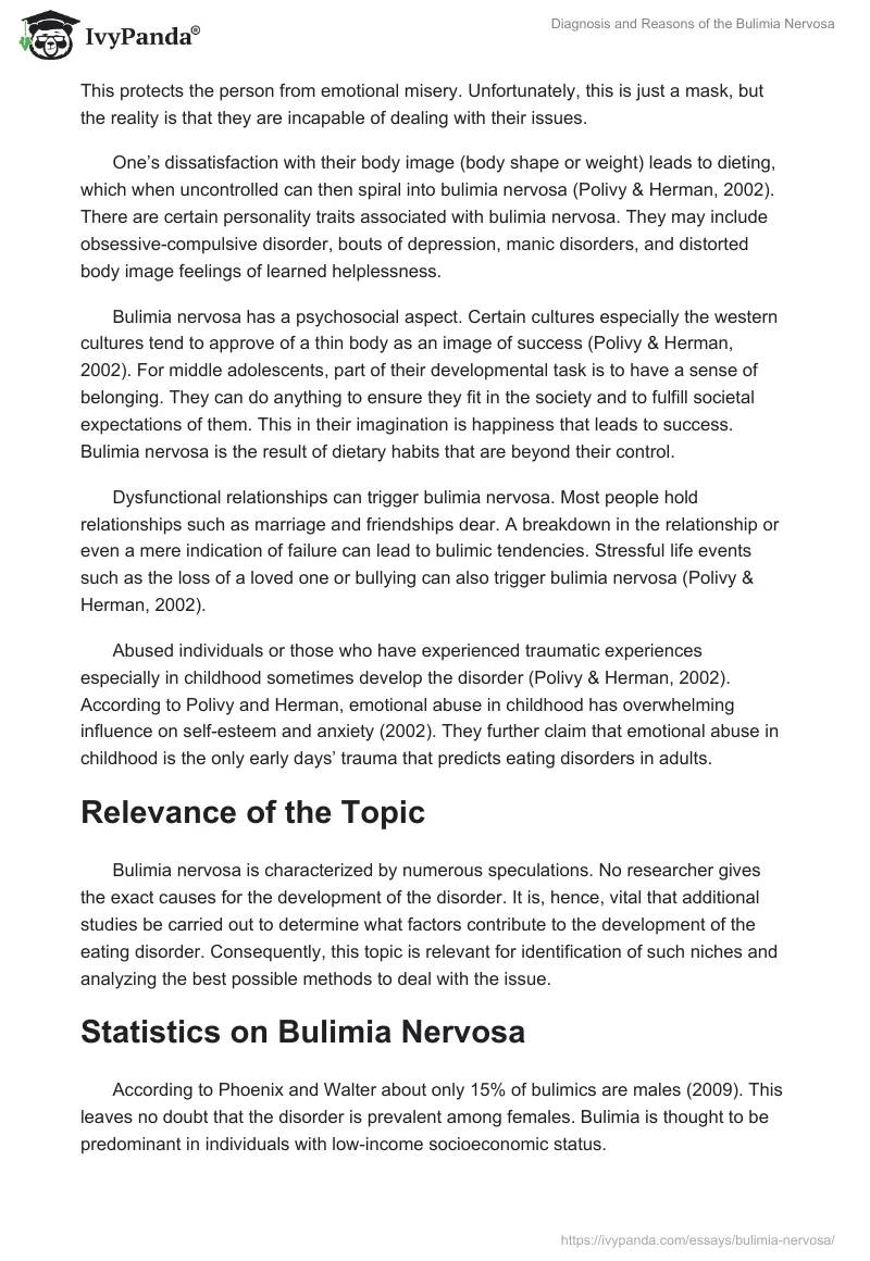 Diagnosis and Reasons of the Bulimia Nervosa. Page 5