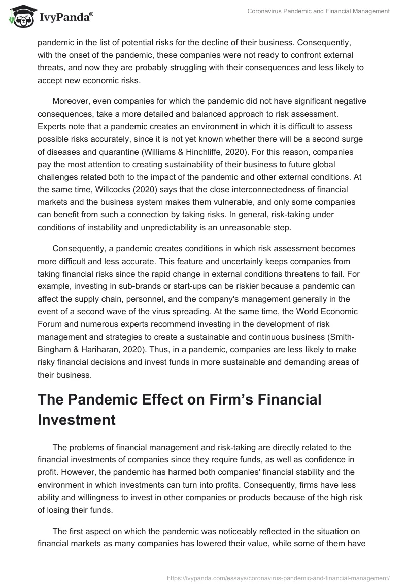 Coronavirus Pandemic and Financial Management. Page 5