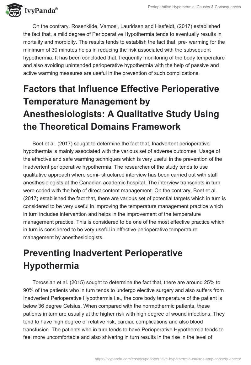 Perioperative Hypothermia: Causes & Consequences. Page 2