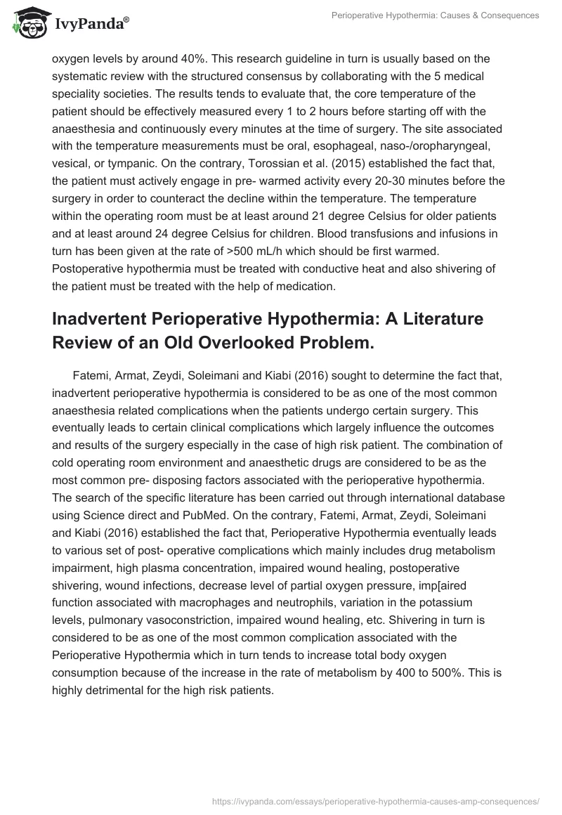 Perioperative Hypothermia: Causes & Consequences. Page 3