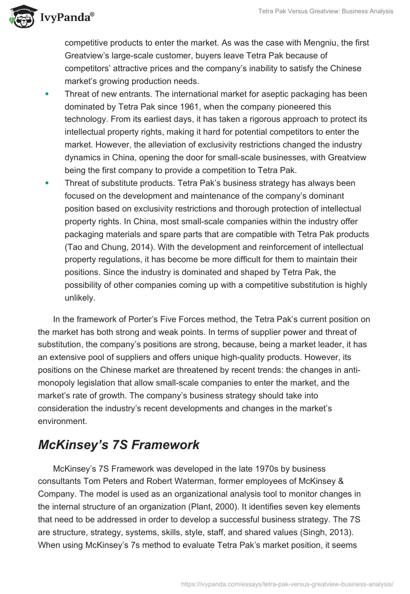 Tetra Pak Versus Greatview: Business Analysis. Page 3
