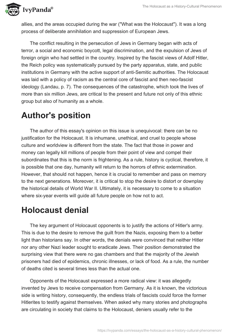 The Holocaust as a History-Cultural Phenomenon. Page 2