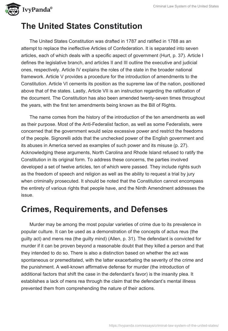 Criminal Law System of the United States. Page 2