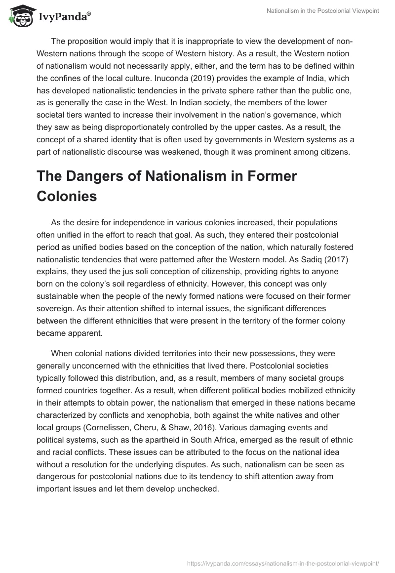 Nationalism in the Postcolonial Viewpoint. Page 2