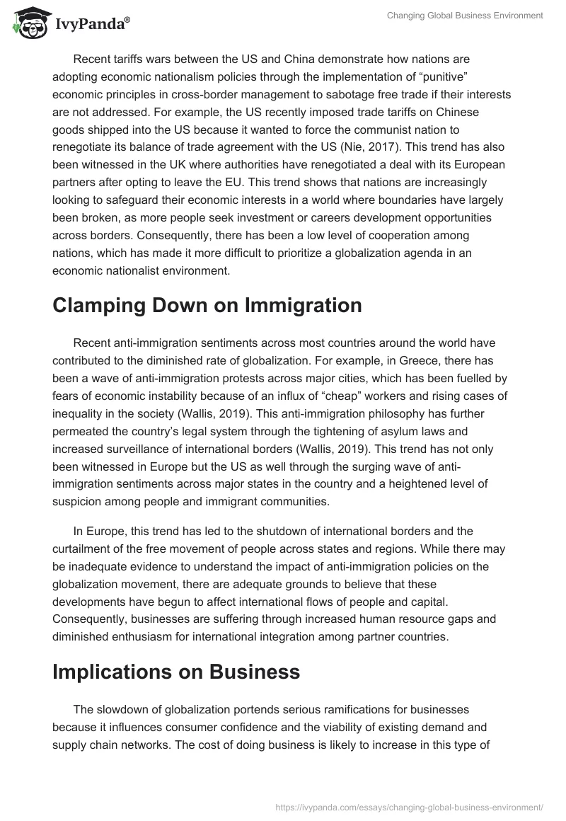 Changing Global Business Environment. Page 2