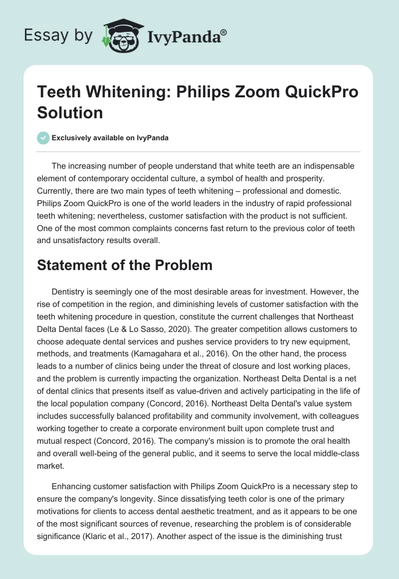 Teeth Whitening: Philips Zoom QuickPro Solution. Page 1