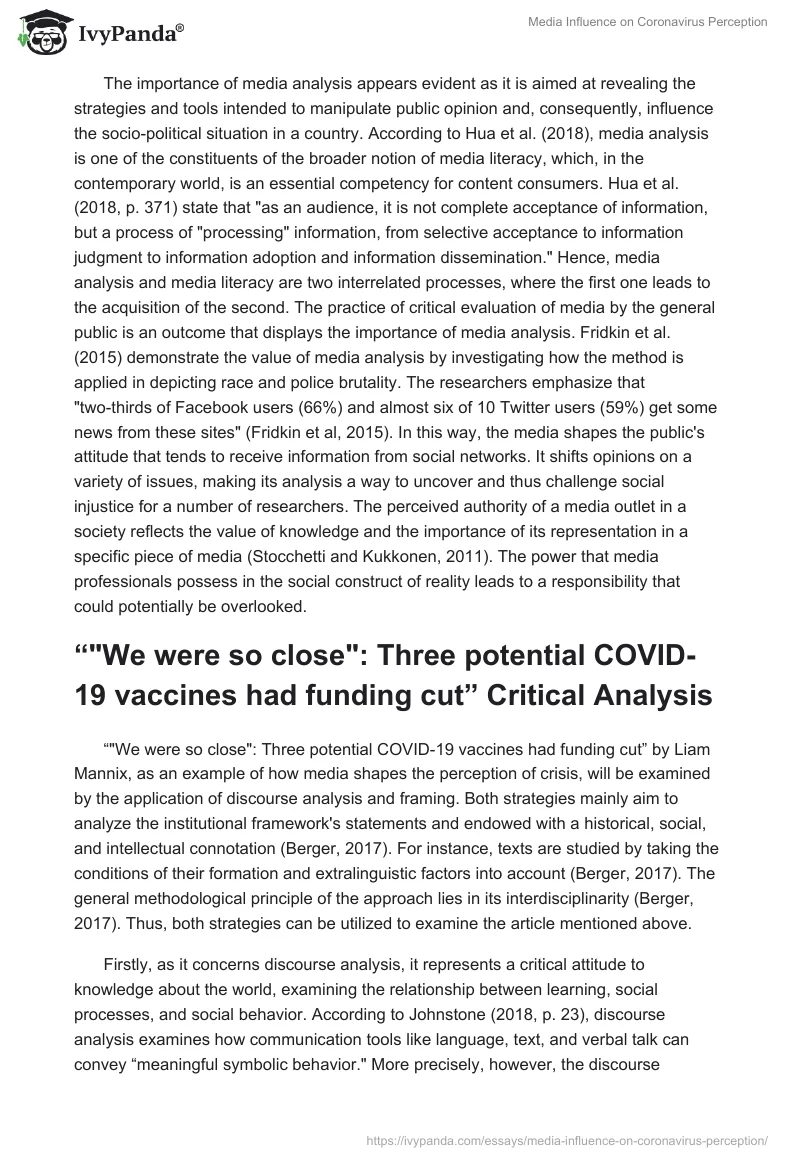 Media Influence on Coronavirus Perception. Page 2