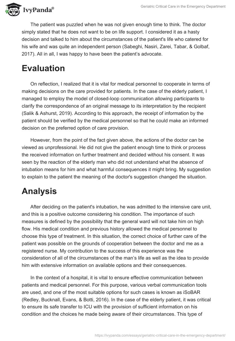 Geriatric Critical Care in the Emergency Department. Page 2