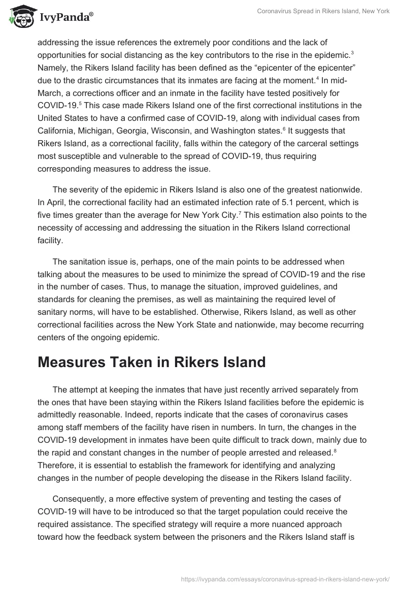 Coronavirus Spread in Rikers Island, New York. Page 2