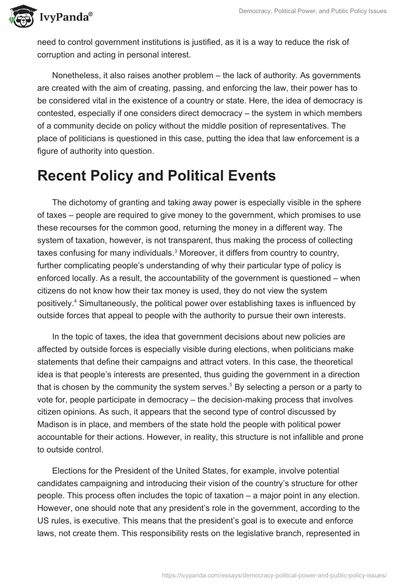 Democracy, Political Power, and Public Policy Issues. Page 2