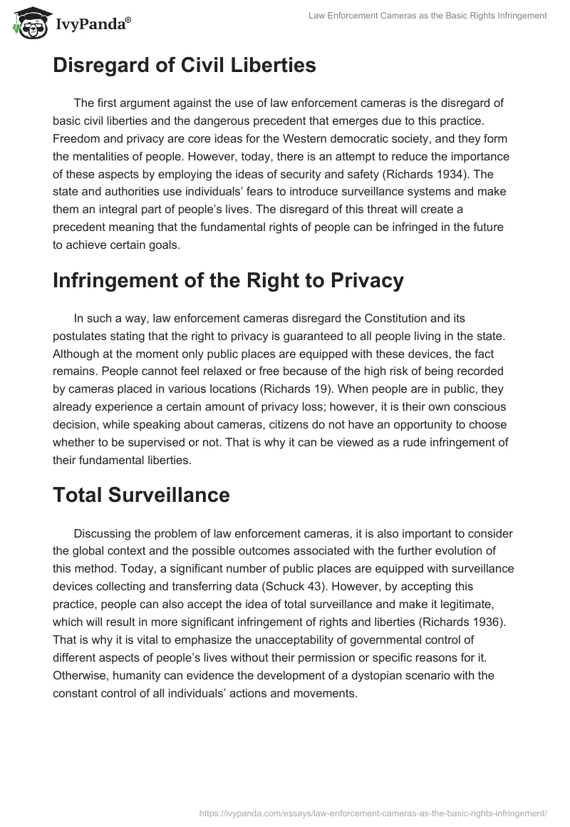 Law Enforcement Cameras as the Basic Rights Infringement. Page 2