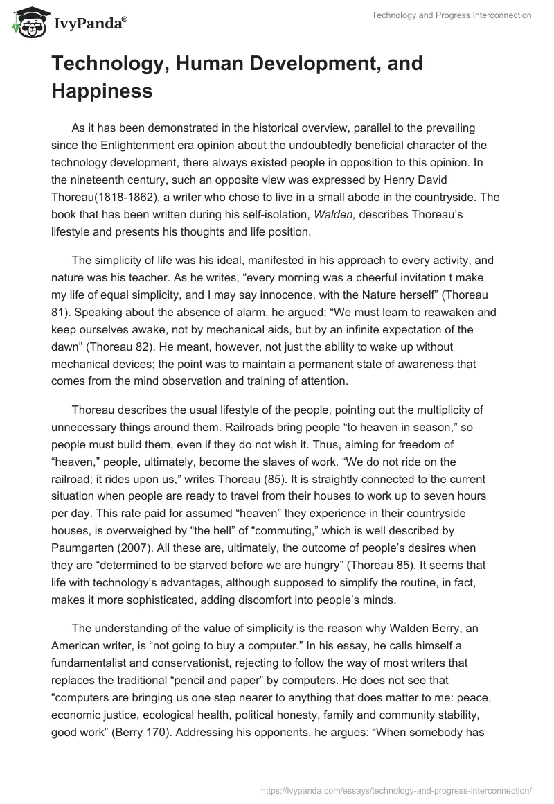 Technology and Progress Interconnection. Page 4