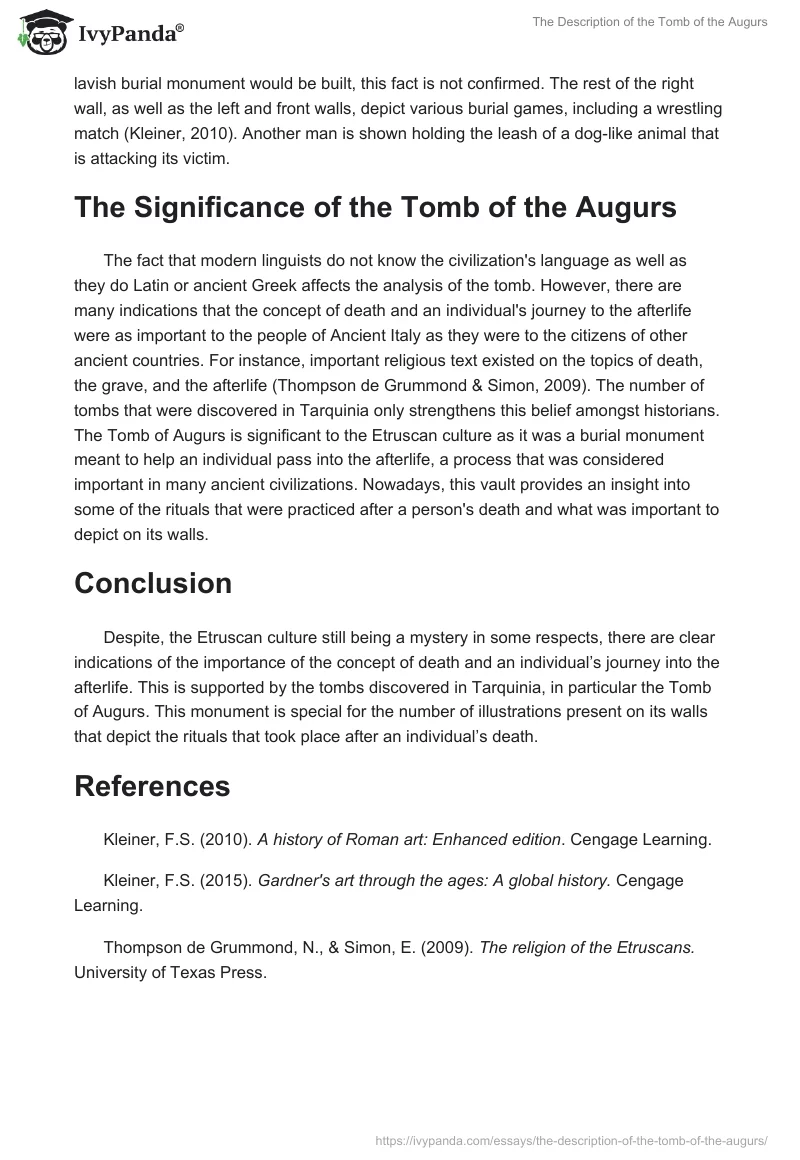 The Description of the Tomb of the Augurs. Page 2