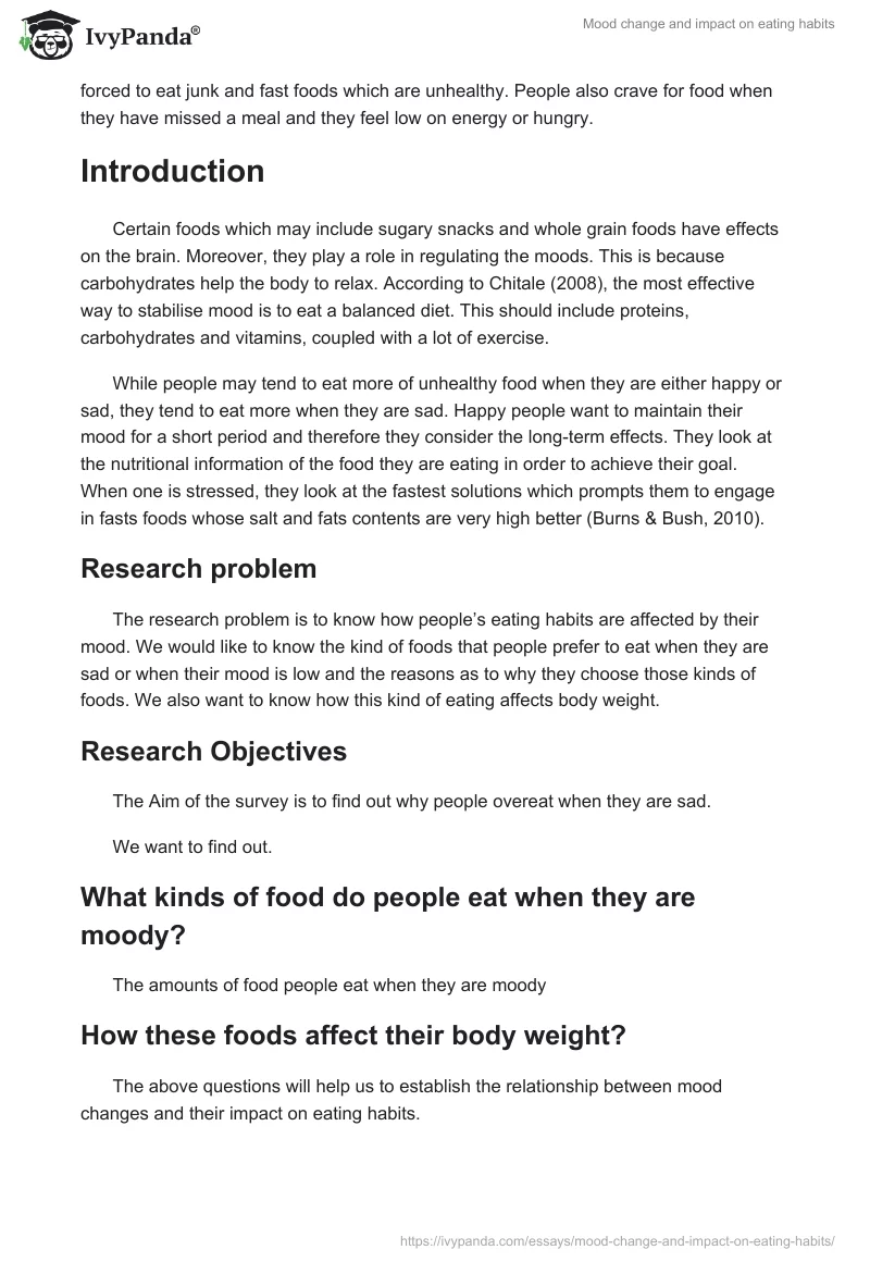 Mood change and impact on eating habits. Page 2