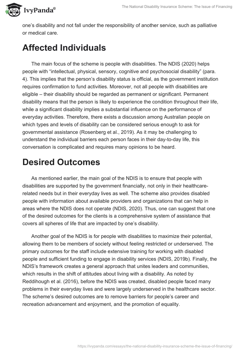 The National Disability Insurance Scheme: The Issue of Financing. Page 2