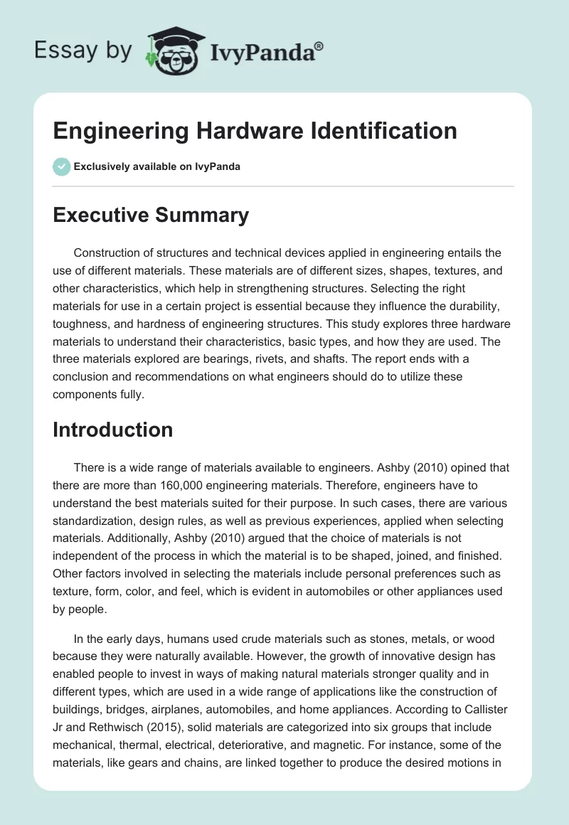 Engineering Hardware Identification. Page 1