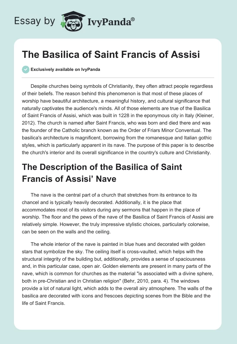The Basilica of Saint Francis of Assisi. Page 1