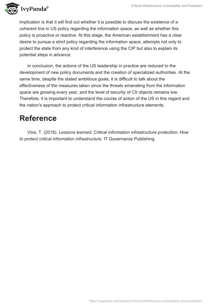 Critical Infrastructure Vulnerability and Protection. Page 2
