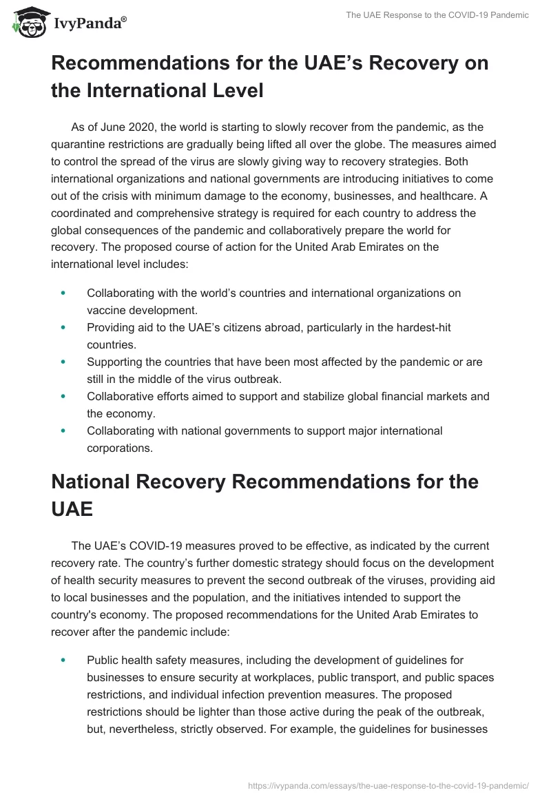 The UAE Response to the COVID-19 Pandemic. Page 3