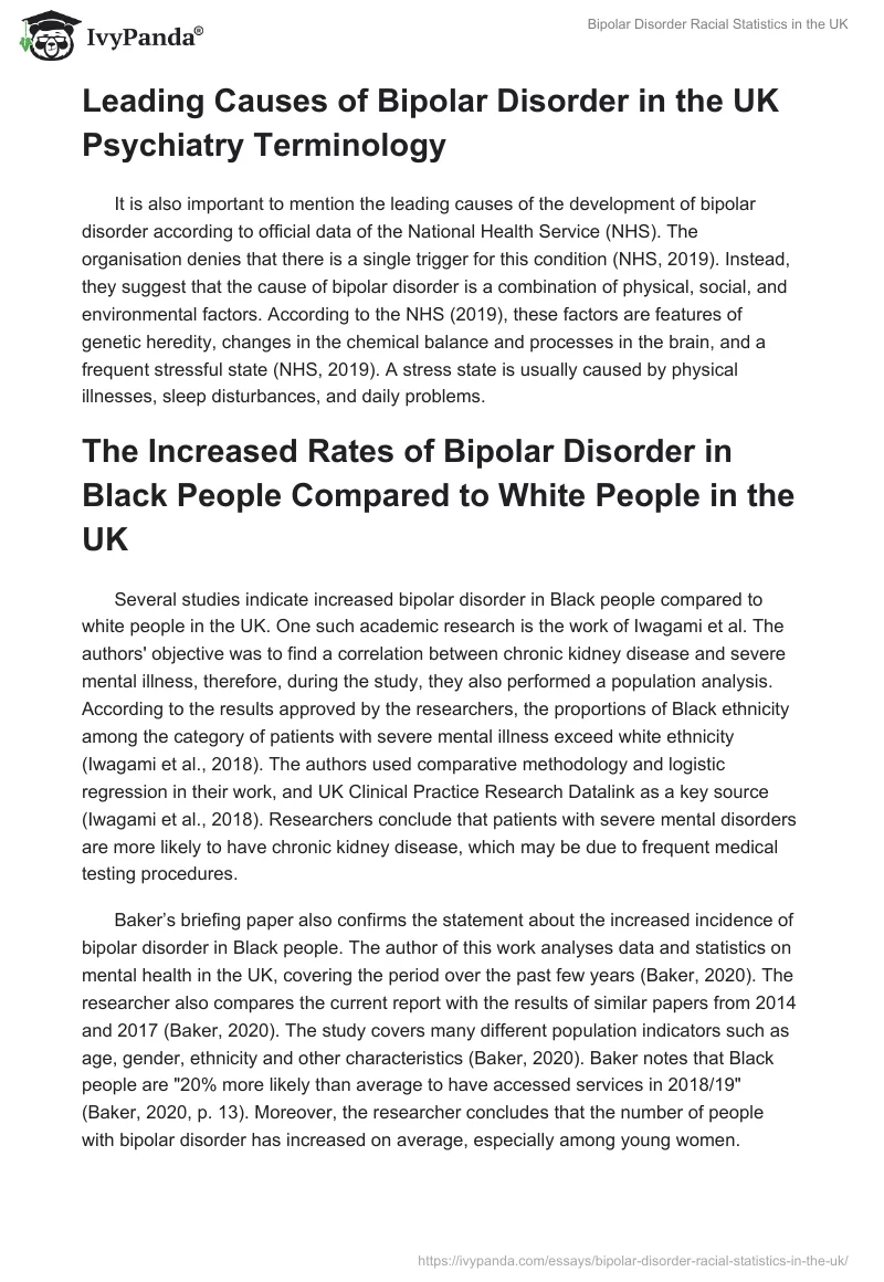 Bipolar Disorder Racial Statistics in the UK. Page 2
