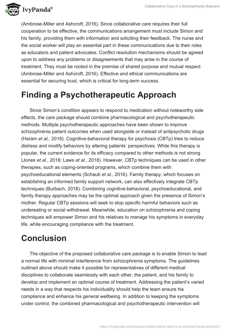 Collaborative Care in a Schizophrenia Scenario. Page 3