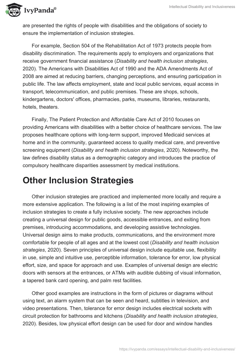 Intellectual Disability and Inclusiveness. Page 3