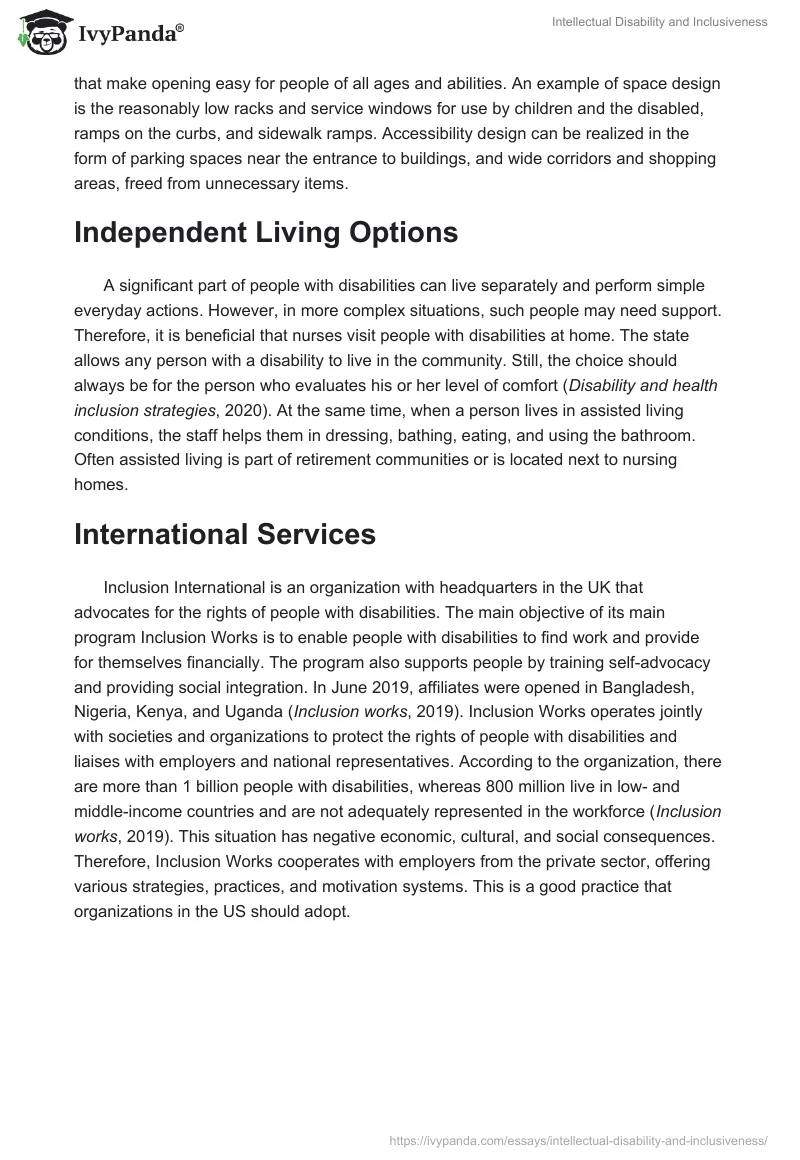 Intellectual Disability and Inclusiveness. Page 4