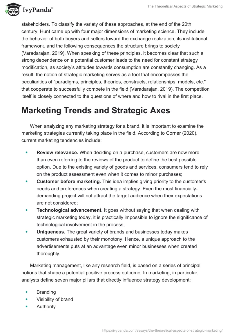The Theoretical Aspects of Strategic Marketing. Page 2