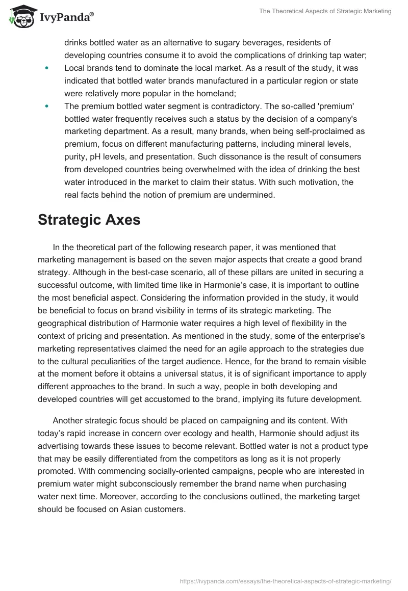 The Theoretical Aspects of Strategic Marketing. Page 5