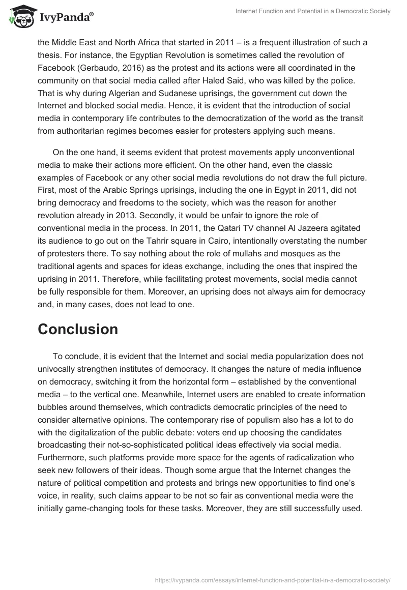 Internet Function and Potential in a Democratic Society. Page 4