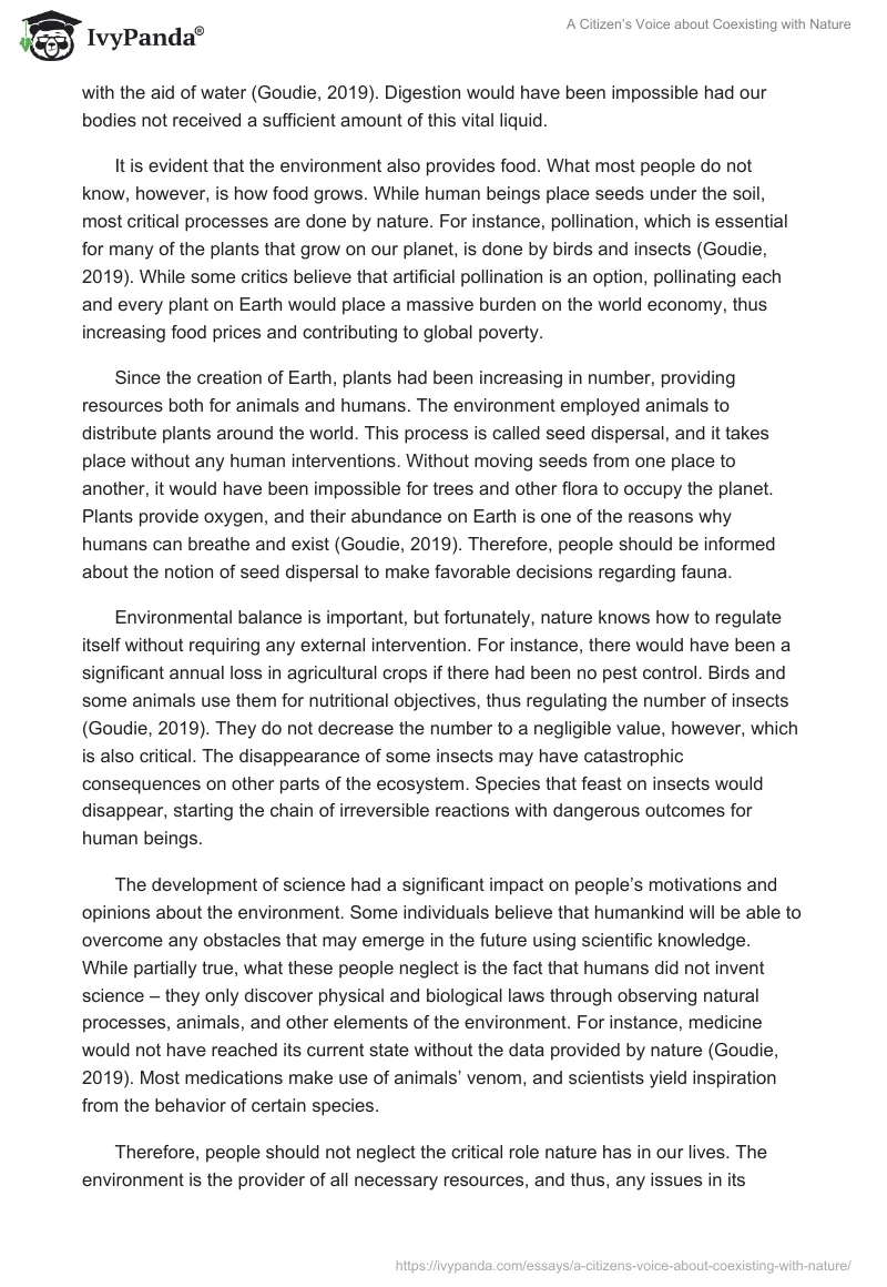A Citizen’s Voice about Coexisting with Nature. Page 2