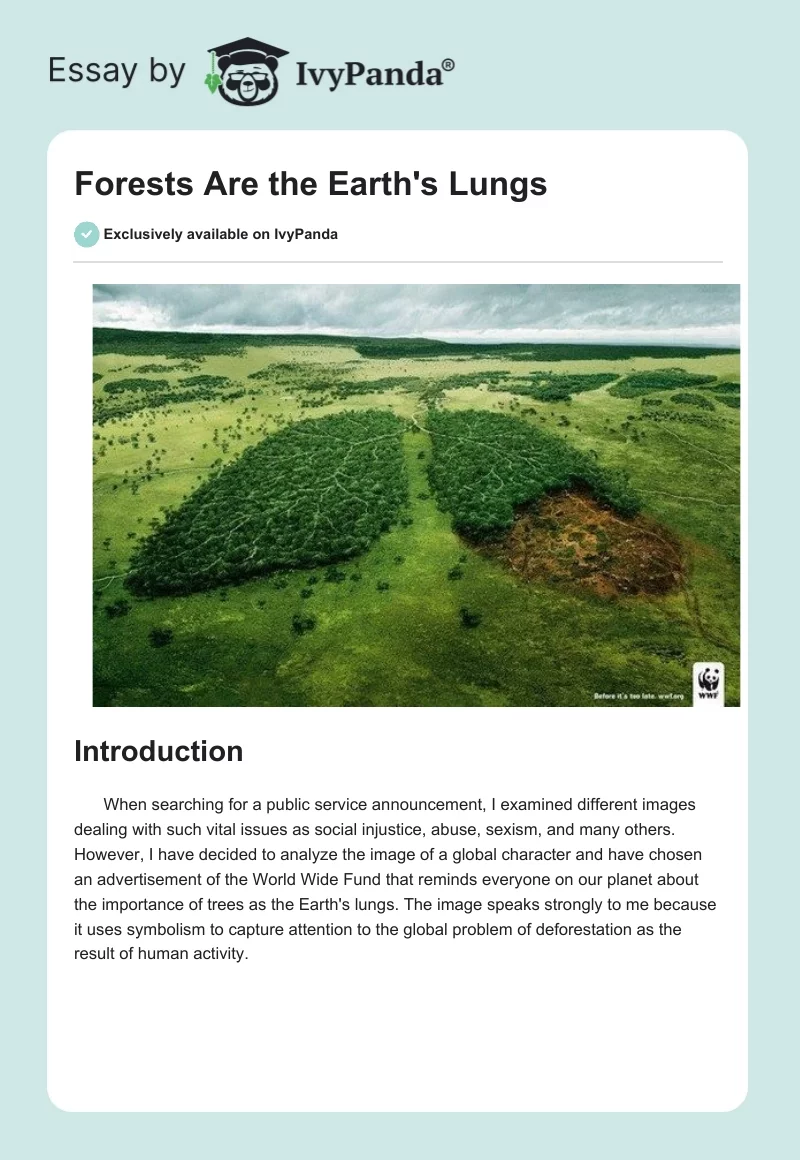 Forests Are the Earth's Lungs. Page 1