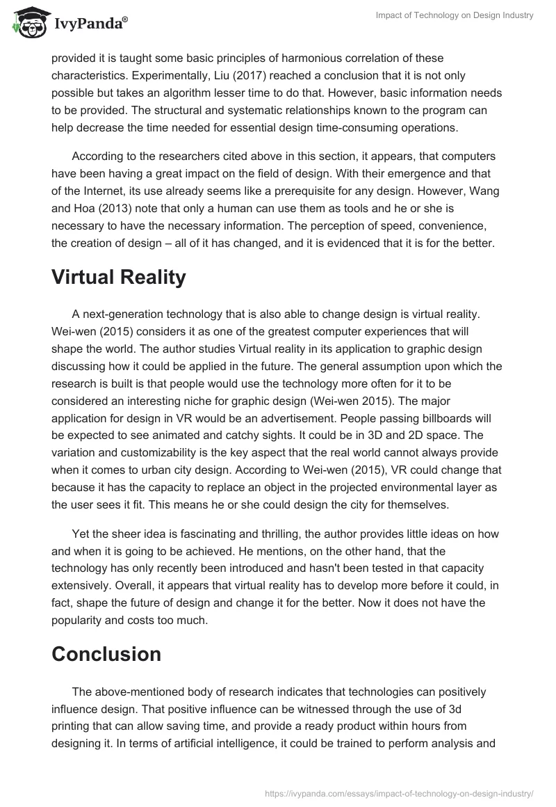 Impact of Technology on Design Industry. Page 5