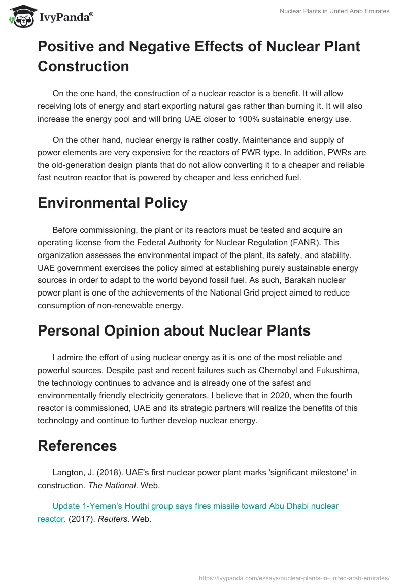 Nuclear Plants in United Arab Emirates. Page 2