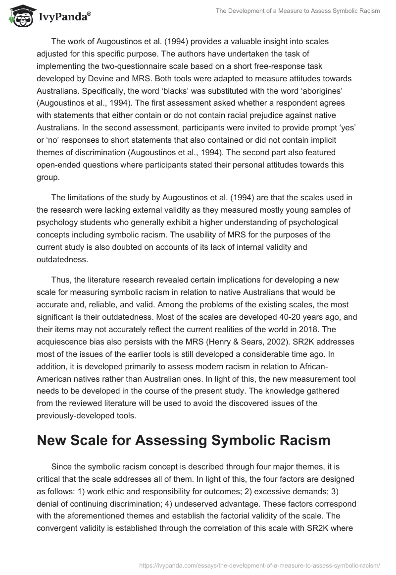 The Development of a Measure to Assess Symbolic Racism. Page 3