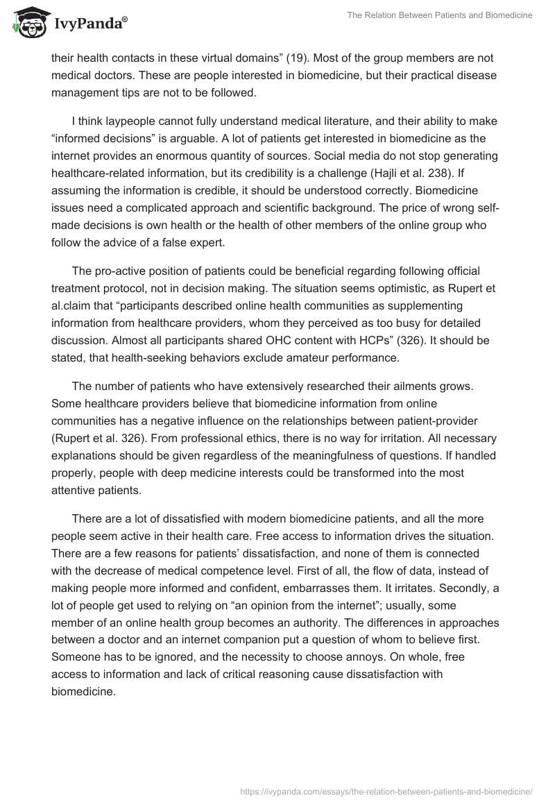 The Relation Between Patients and Biomedicine. Page 2