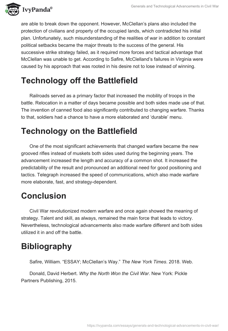 Generals and Technological Advancements in Civil War. Page 2