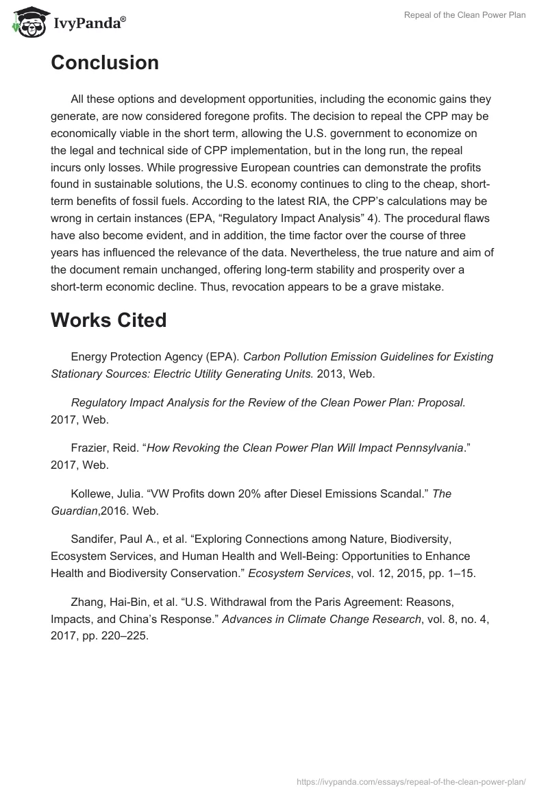 Repeal of the Clean Power Plan. Page 4