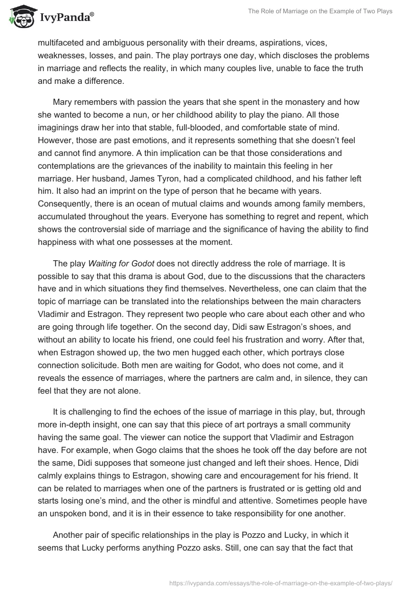 The Role of Marriage on the Example of Two Plays. Page 2