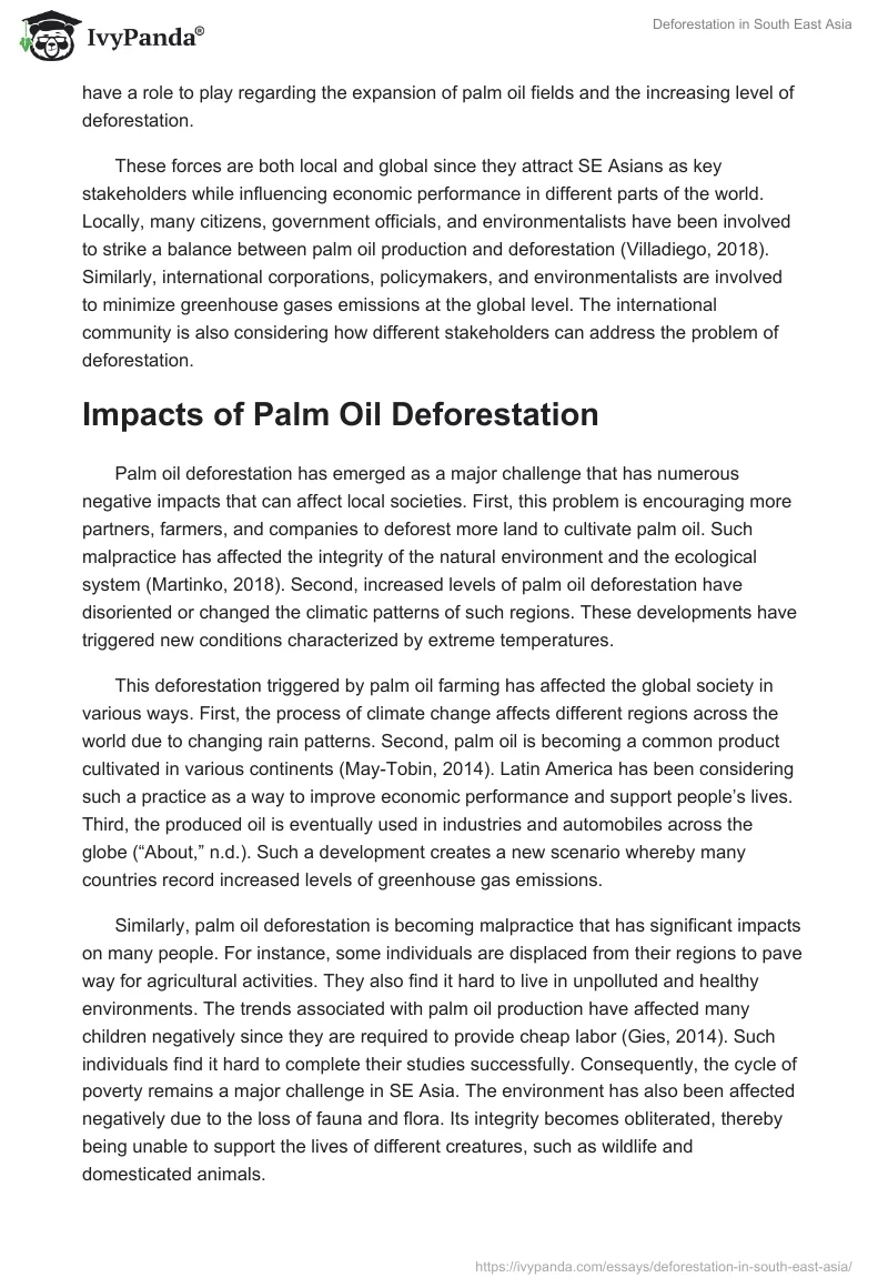 Deforestation in South East Asia. Page 2