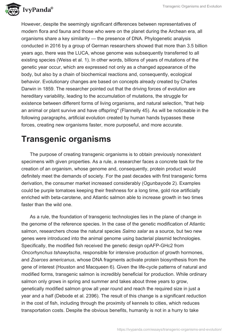 Transgenic Organisms and Evolution. Page 2