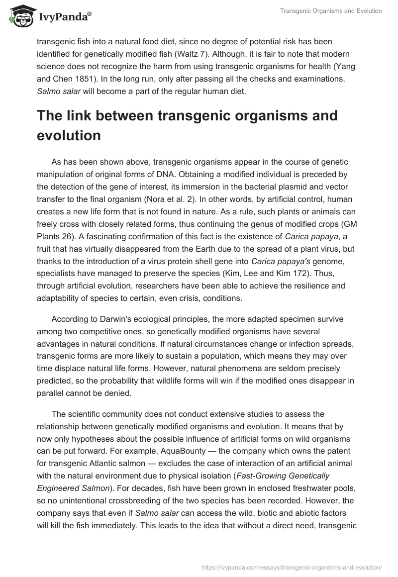 Transgenic Organisms and Evolution. Page 3
